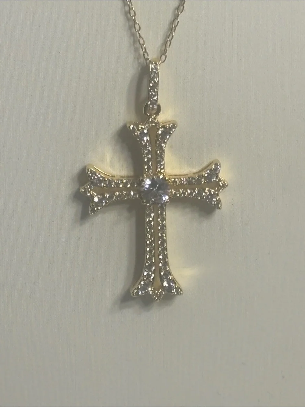 Kohls Gold Cross Pendant Necklace with Lab Diamonds - Retails $100.00